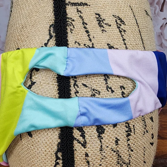 XL The Bikini Lab Color Block Shoulder Tie Bikini Set - Picture 6 of 9